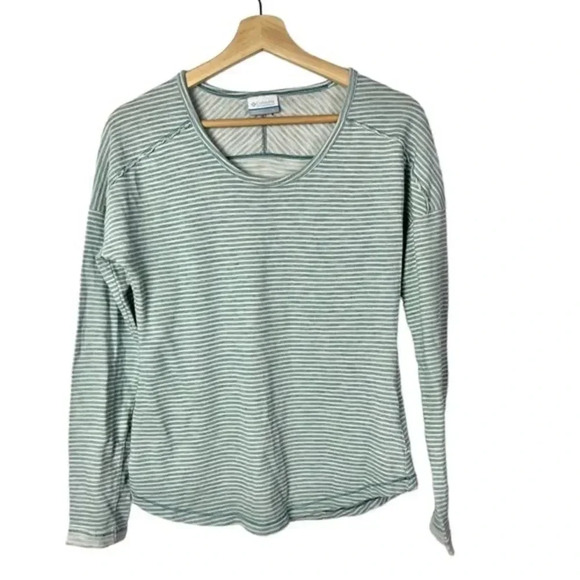 Columbia Blue & White Stripe Long Sleeve T-Shirt S - Picture 1 of 5
